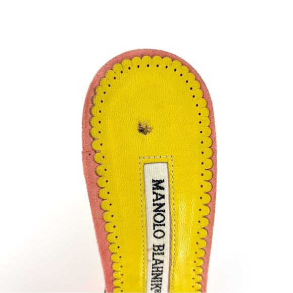 Manolo Blahnik Pastel Hearts and Floral Cutout Pointed Toe Mules Pumps 35.5 - Picture 8 of 8